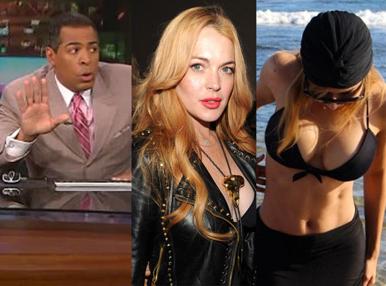 Lindsay Lohan, Naya Rivera, LA Newscaster Lindsay Lohan, Naya Rivera, LA Newscaster